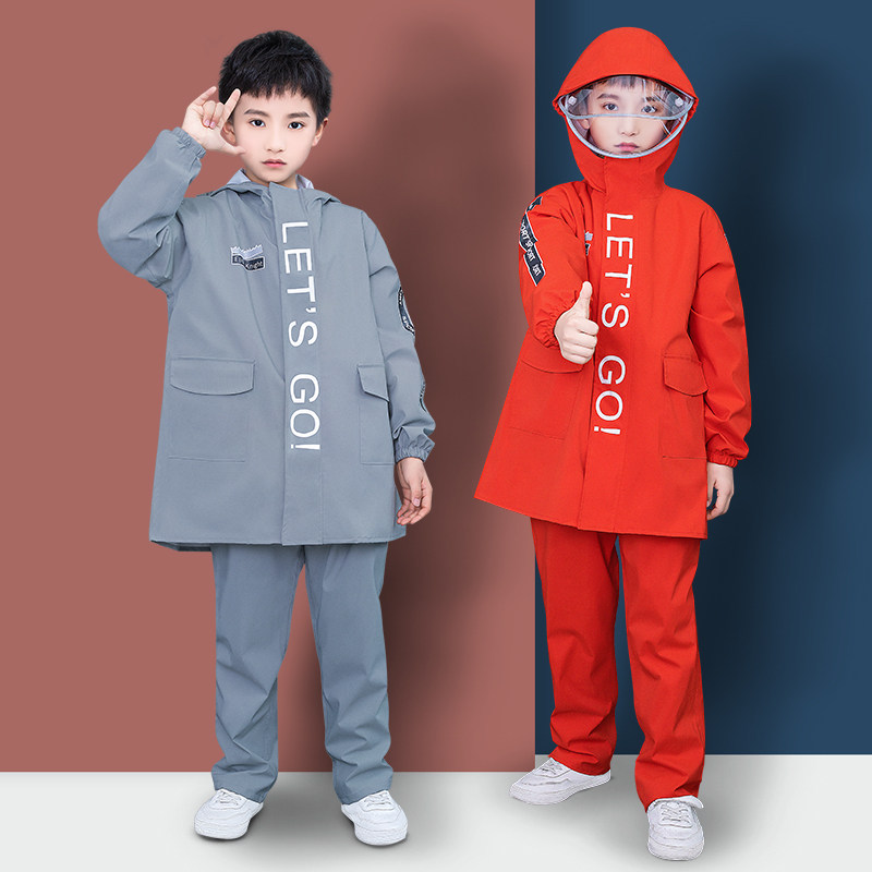 儿童雨衣雨裤套装防水全身小学生幼儿园男童女童宝宝带书包位雨披