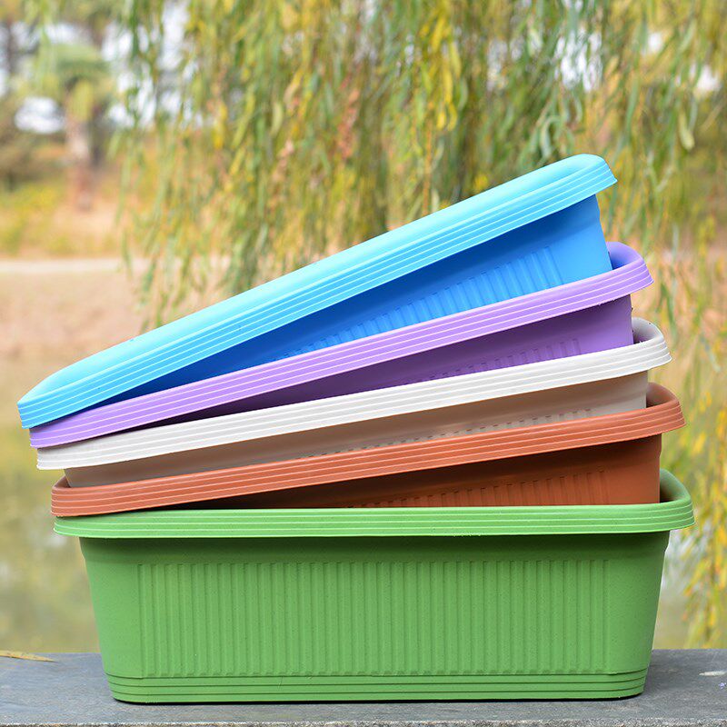 园艺花盆塑料树脂 长条花盆特大阳台种菜盆种植箱 长方形种菜花盆