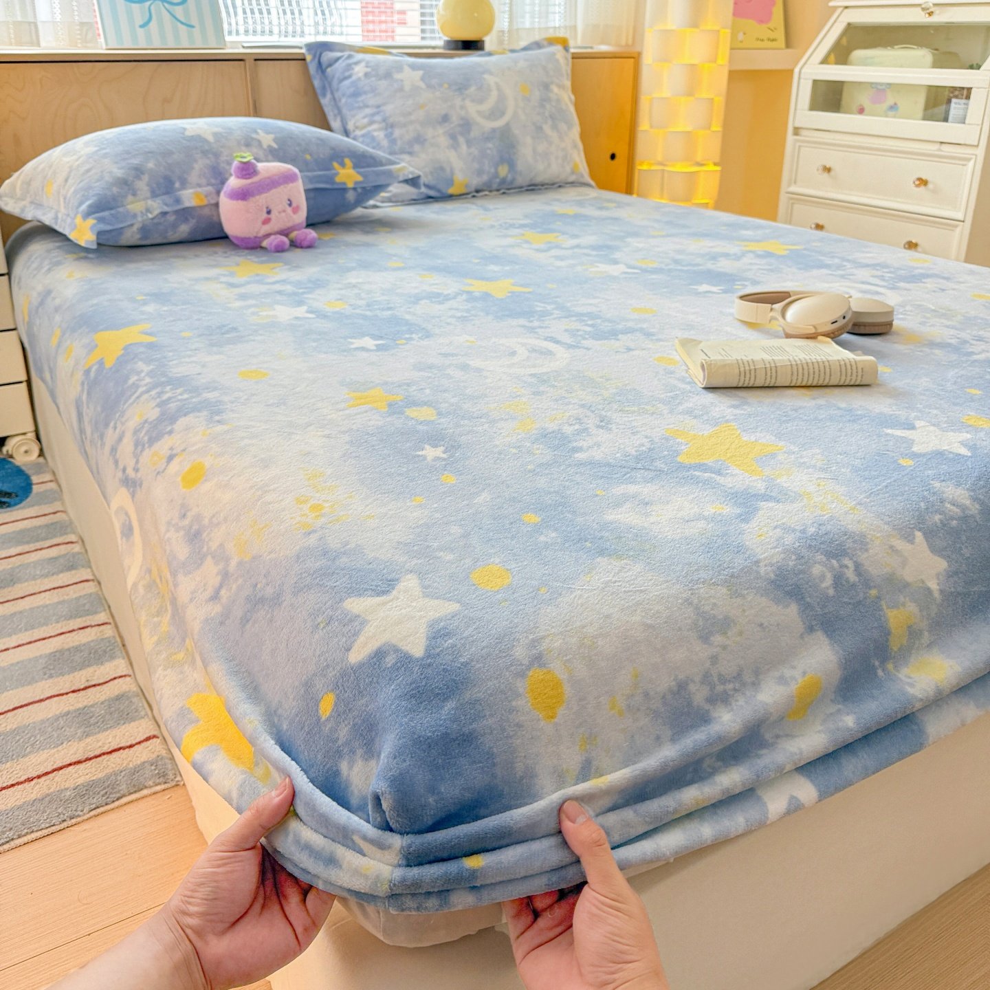 定做订制加厚牛奶绒床笠榻榻米高度床罩拼接子母床包宝宝绒法莱绒