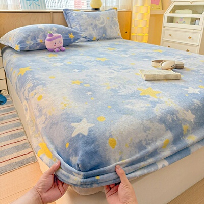 定做订制加厚牛奶绒床笠