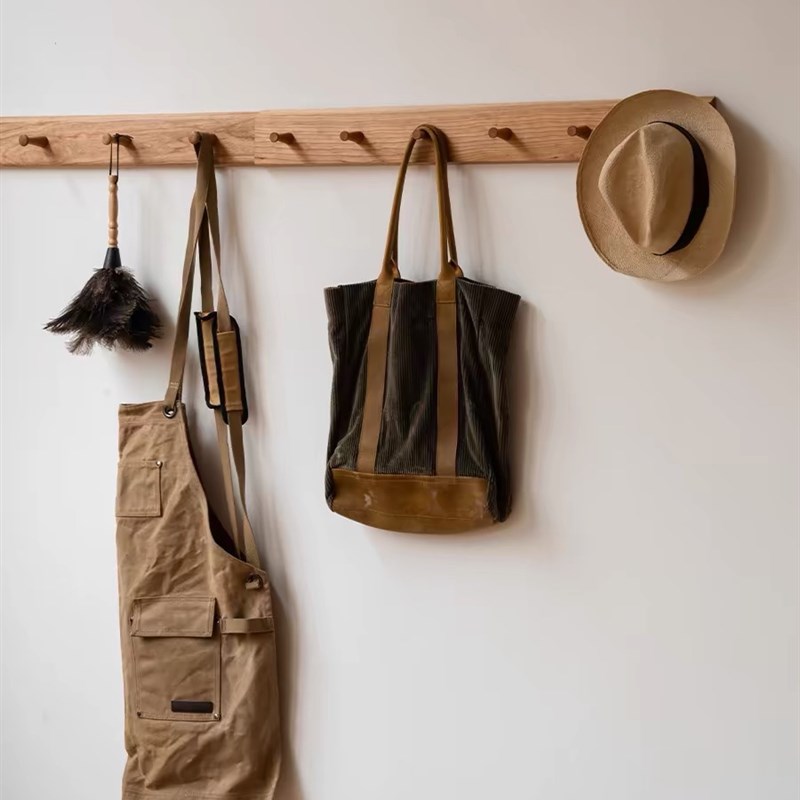 壁挂板北美实木墙挂板挂衣架衣帽架玄关门后挂衣板墙上挂钩免打孔