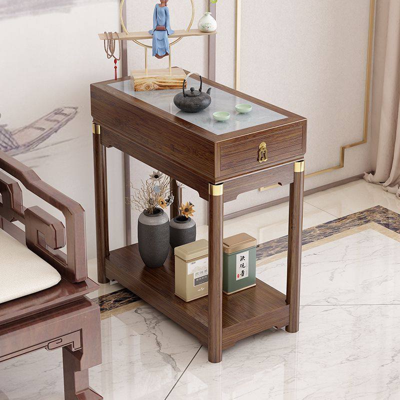 简约四方形小茶几客厅沙发边几角几仿实木经济型岩板茶几小桌花台