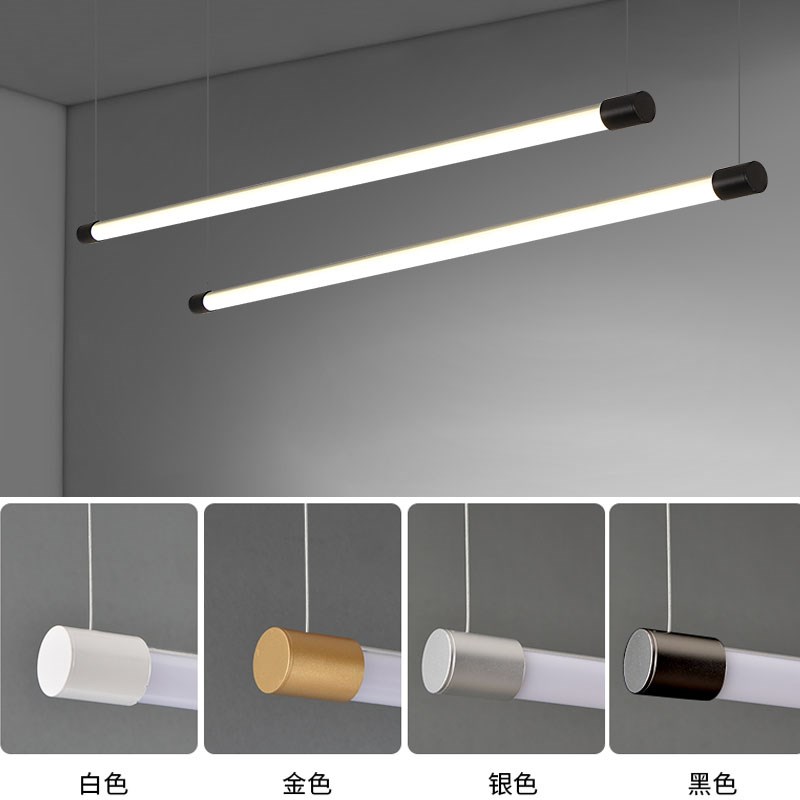 设计师工作室led长条灯极简一字餐厅吧台吊灯创意拼接造型线条灯