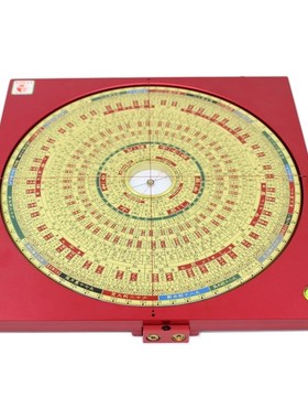 易仙强磁针8寸6三合绿激光罗盘仪旋转摆动精度高金色铝合金盘摆件