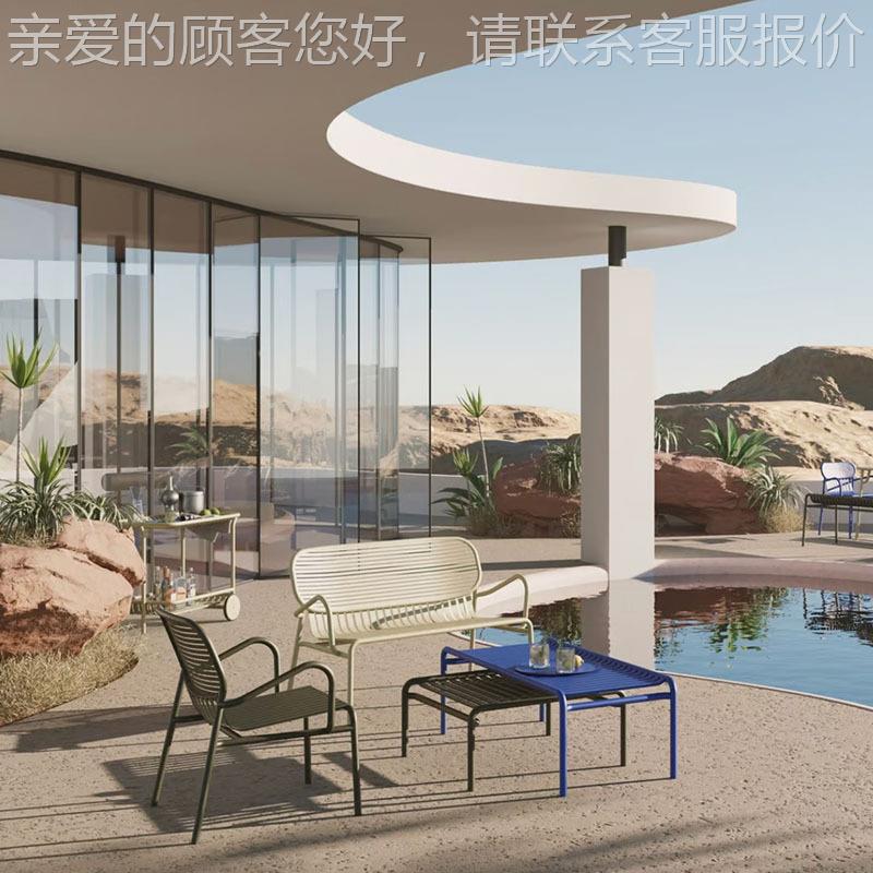 阳台休闲小桌店椅庭院露天018奶防水防晒餐桌户外茶咖啡厅洽组谈