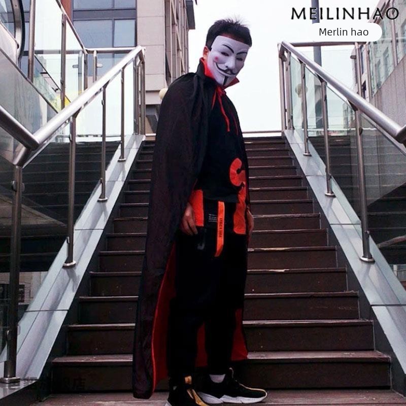 万圣节服装成人儿童红黑双面立领披风海盗吸血鬼斗篷cos演出服男