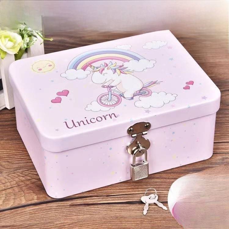 采购产品家用带锁防盗小保险箱，马口铁箱，贵重物品安全收纳箱