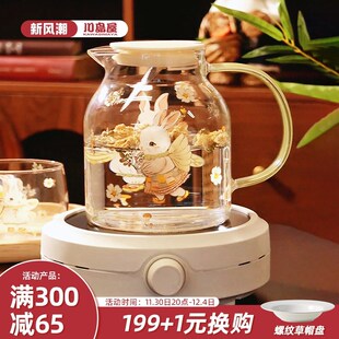 电陶炉花茶煮茶壶茶具套装 川岛屋耐高温玻璃茶壶泡茶家用2024新款