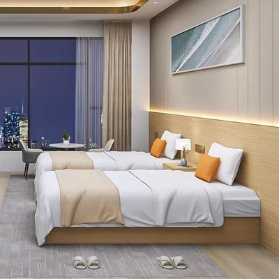 宾馆快捷酒店家具标间全套单双人专用床定制公寓民宿出租屋大床房