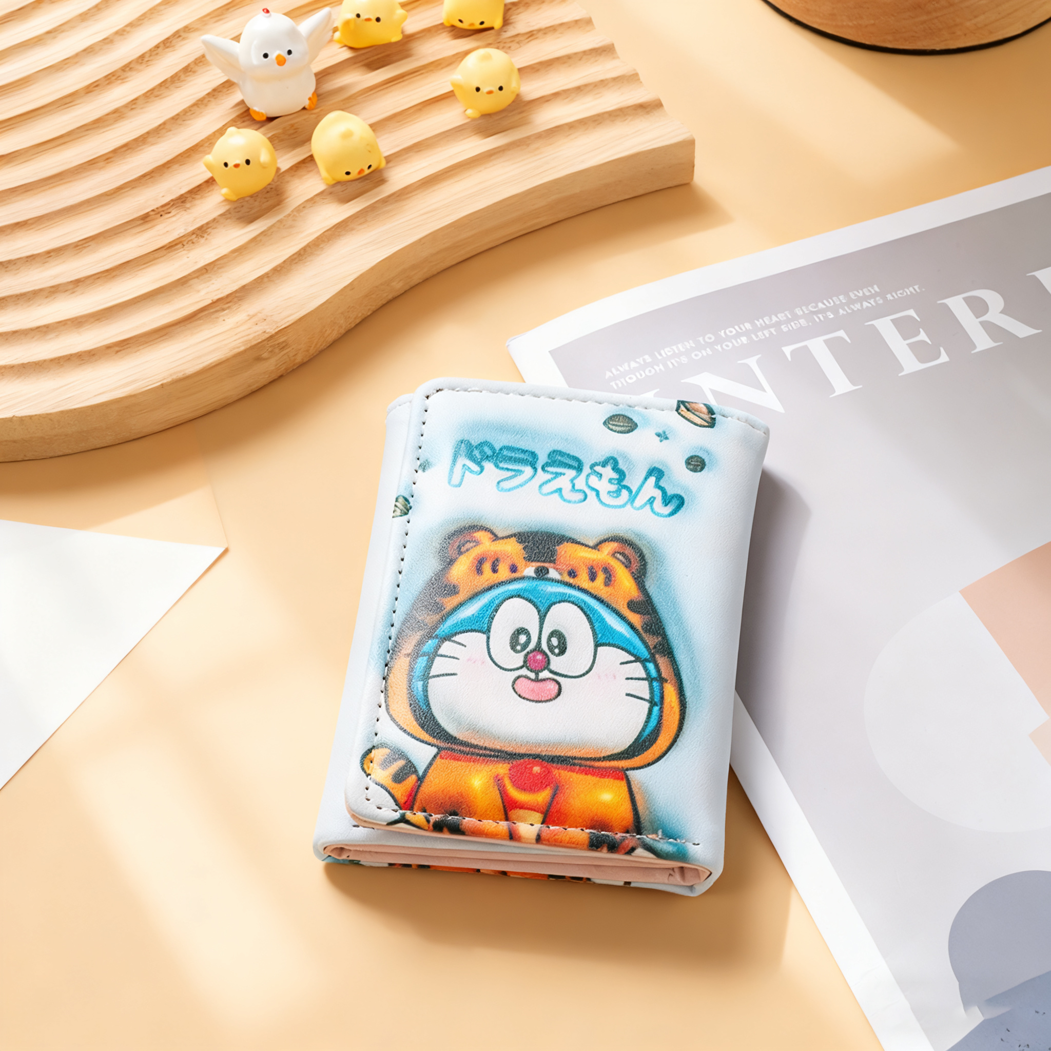 新款卡通可爱哆啦A梦三折叠钱包