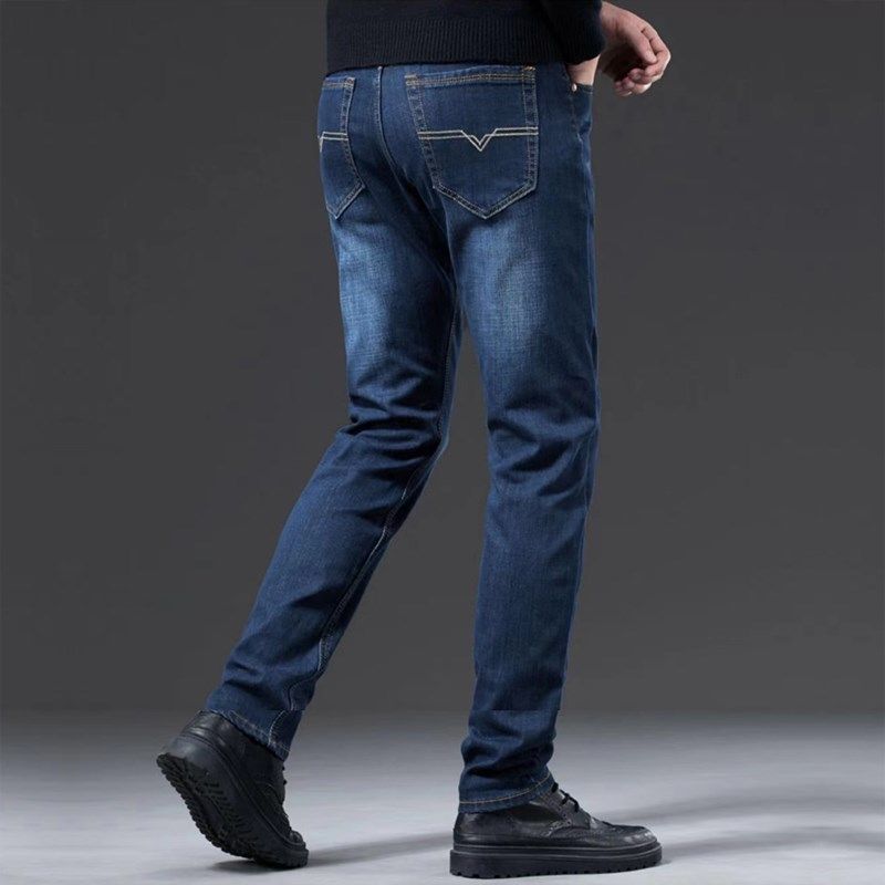 广东新塘高腰牛仔裤男夏季薄款弹力修身直筒长裤子男2025新款男裤