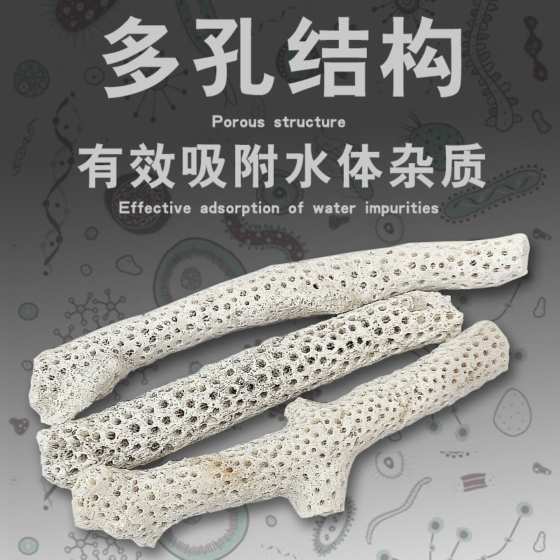 珊瑚骨滤材鱼缸过滤材料鱼池珊瑚石底砂水族箱造景沙稳定净化水质图片