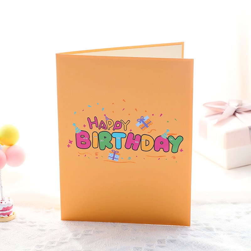 新款缤纷生日3d立体贺卡创意手工纸祝福留言卡片定制可加文字照片