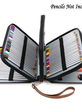 新款PU大容量铅笔收纳包彩铅笔袋160色168孔美术绘画笔帘包邮