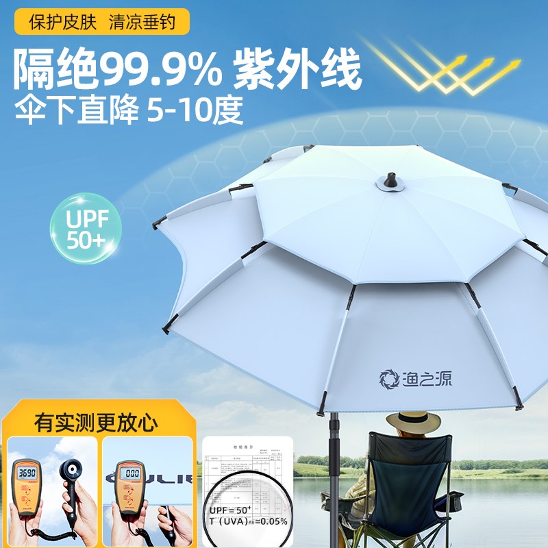 渔之源钓鱼伞大钓伞2024新款雨伞钓鱼新型户外防晒拐杖遮阳伞