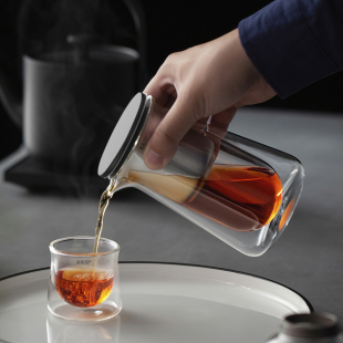 家用耐热冲茶器磁吸茶水分离杯 飘逸杯玻璃茶壶过滤泡茶壶套装