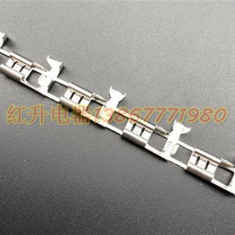 6.3旗形插簧弯头 连带直带接插件 线耳 4000只/1盘 0.4MM