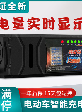 腾羚自动关机智能电动车电瓶充电器48V12AH60V20AH72V30AT孔通用