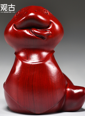 红色木雕十二生肖蛇摆件动物实木雕刻家居客厅办公装饰红木工艺品