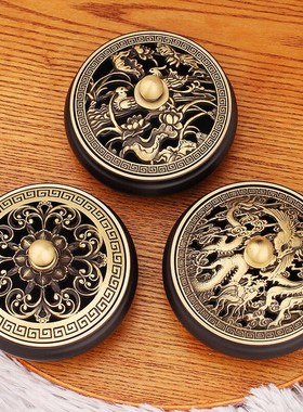 创意龙凤款三足香炉复古黄铜家D用客厅香熏炉装饰工艺品摆件