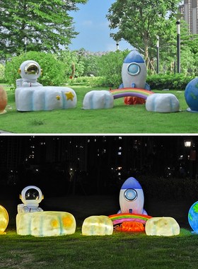 户外商场卡通动物座椅美陈玻雕塑幼儿G园广场景观装饰璃钢摆件座