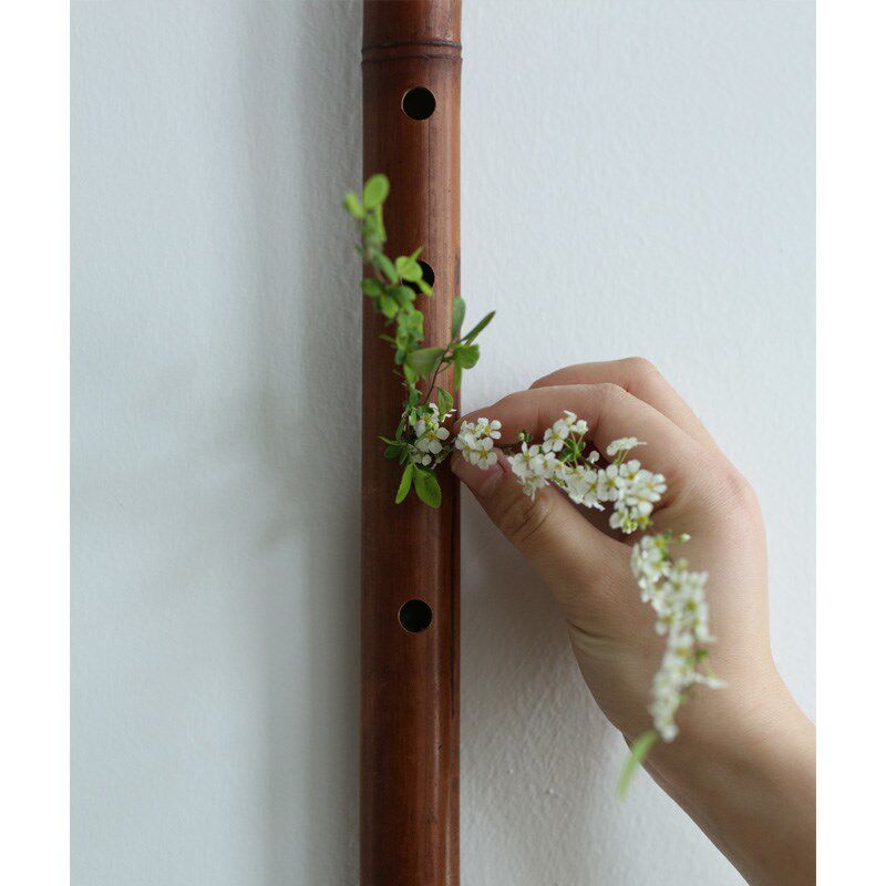 竹花器 b笛子花器壁挂花器插花居家装饰品花瓶花篮摆件 新中式禅