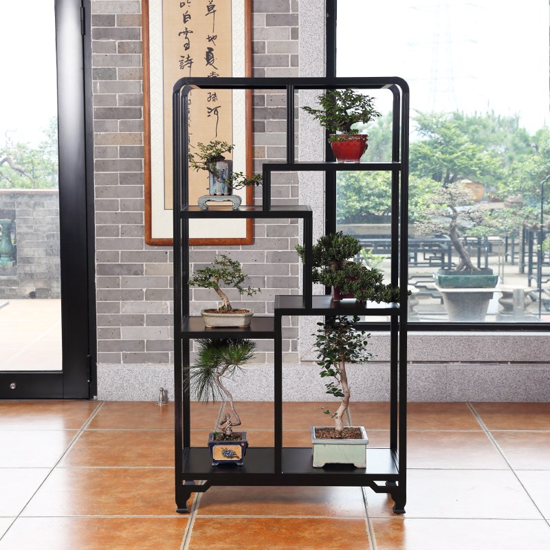 新中式户外铝合金花架子博古架阳台多层绿植架室内文玩架摆件架