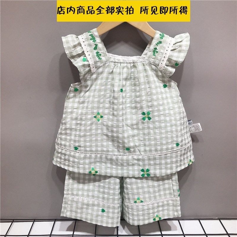 原D好货夏季新款女童格子吊带T恤休闲短裤两件套装中小童洋气服装,童装/婴儿装/亲子装,套装,淘宝优惠券,粉丝福利购,淘宝优惠卷