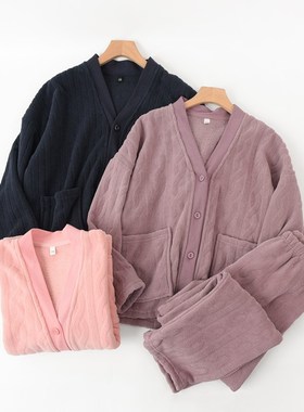 80933 特 情侣款 雪粒绒家居服套装 男O士女士睡衣睡裤 起居服