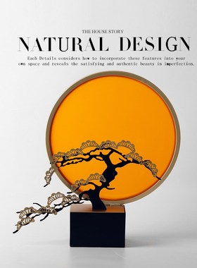 八度空间新中式h禅意摆件玄关客厅售楼处酒店样板房艺术品软装饰