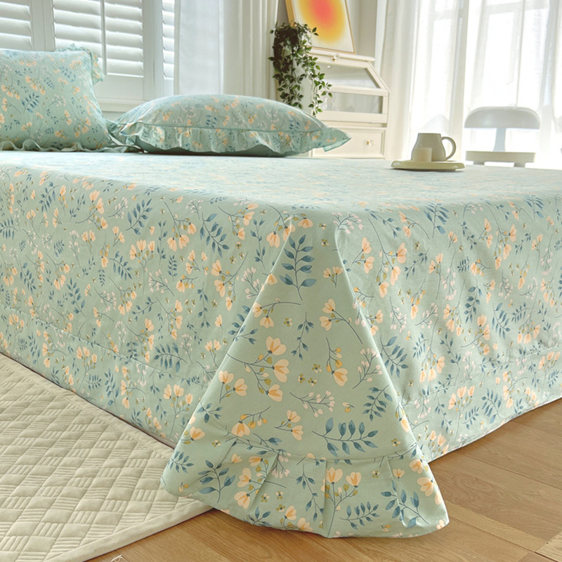 2023新款花边公主全棉牀单单件100纯棉宿舍单双人被单枕套2三件套