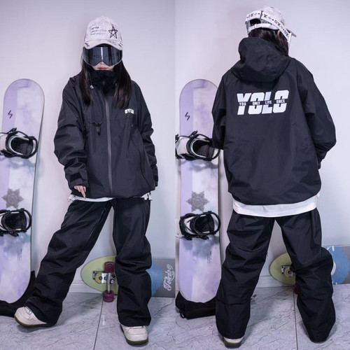 户外情侣滑雪衣裤套装男女冬季保暖防风防水