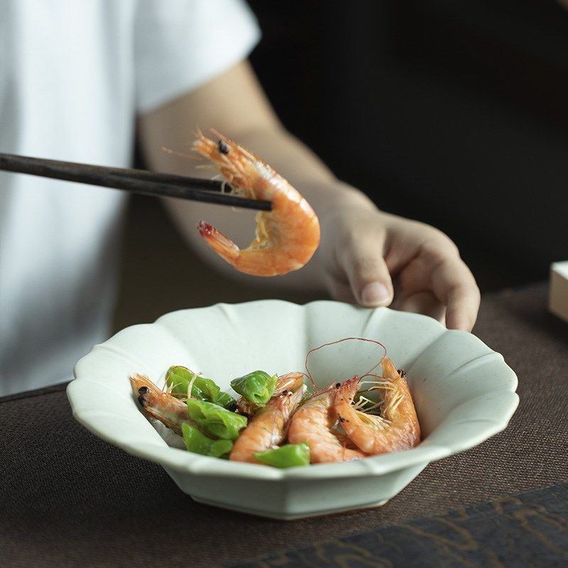 零食盘子墨绿色水果沙拉碗盘纯手工一人食创意个性餐具甜品碗家用