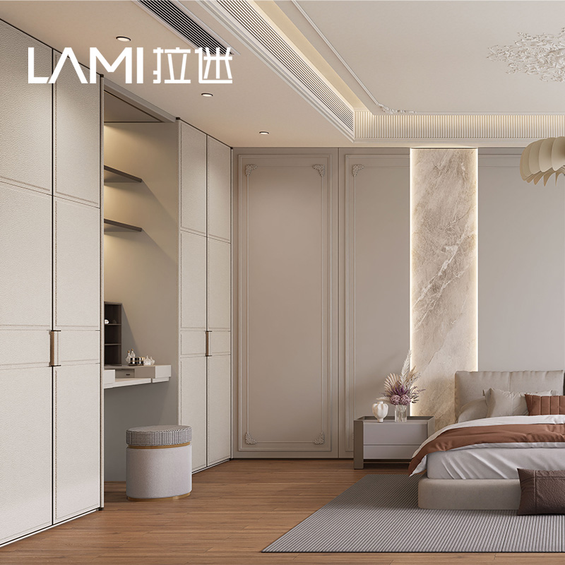 拉迷全屋定制开放式隐形折叠门衣柜一门到顶衣帽间嵌入式顶轨设计