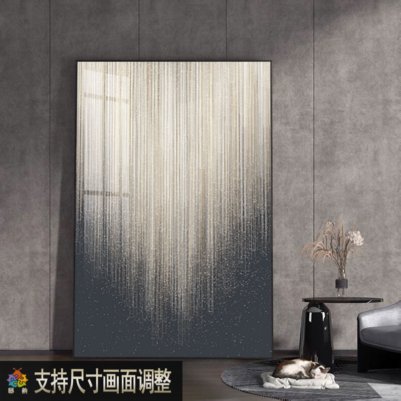 意式极简主义挂画现代风格黑白灰高级感装饰画客厅沙发大幅落地画