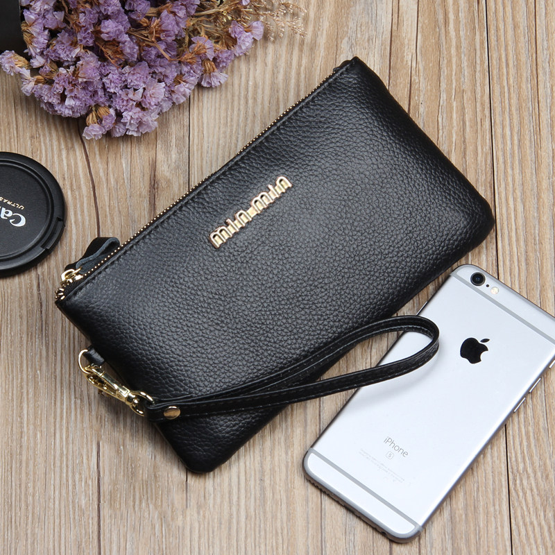 新款简约拉链大容量女士手拿包