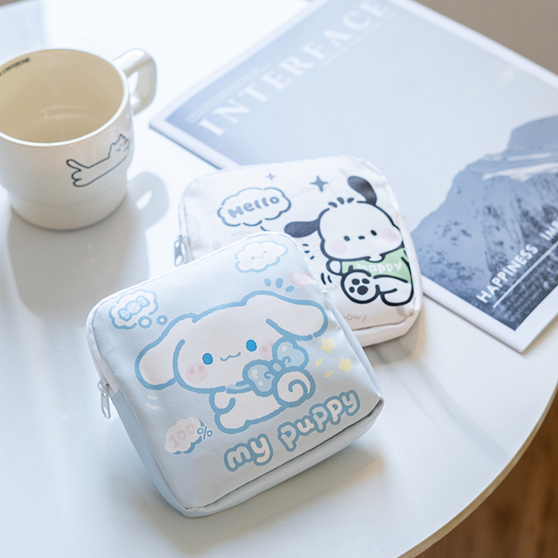 可爱卡通便携拉链卫生巾收纳包