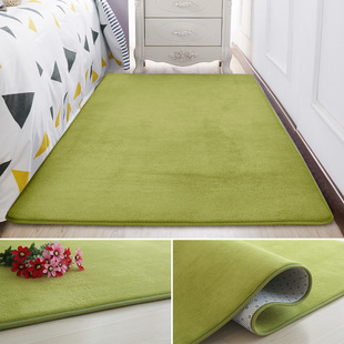 短毛绒地垫家用儿童房间卧室床边毯客厅长方O形小地毯铺地垫子隔