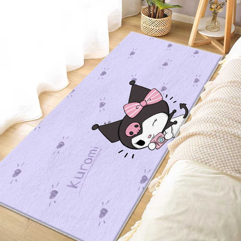 库洛米卧室床边地毯儿童房书房电脑转椅地垫阅读区Y客厅爬行地毯