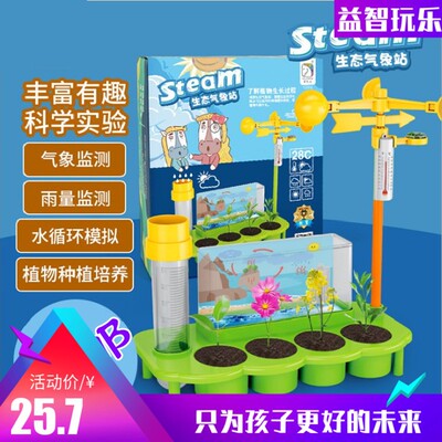 科学实验生态气象站监测降雨种植植物养花气象监测雨水形成