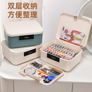 锁磁吸针线盒家用高质量套装 密码 多功能实用针线衣服手工缝补工具