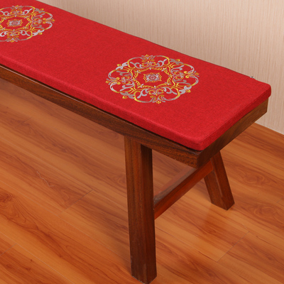 中式长条凳坐垫茶室长板凳子垫实木椅子凳子坐垫定做秋冬加厚椅垫