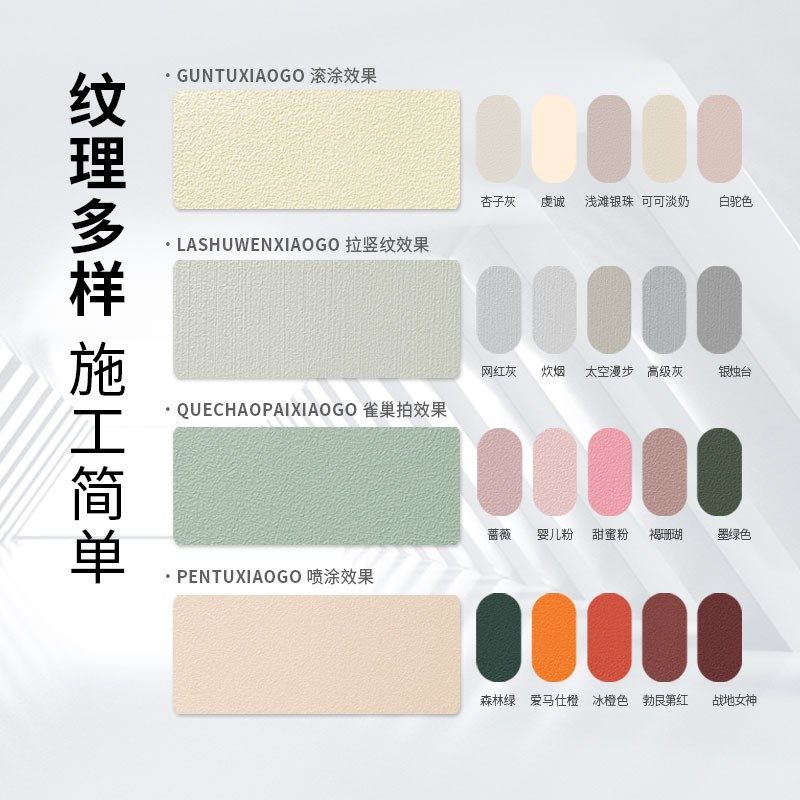 肌理漆室内墙面自刷翻新可擦水洗艺术漆家用背景墙质感颗粒感涂料