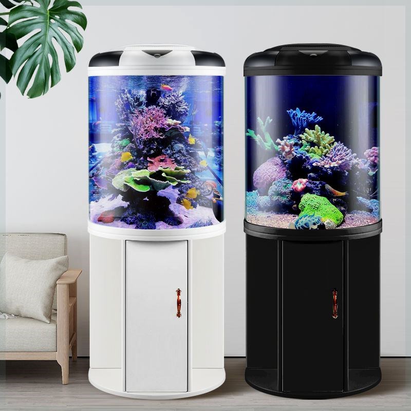 闽江客厅家用半圆形鱼缸免换水懒人生态造景玻璃鱼缸水草缸水族箱