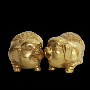 纯铜猪摆件招財风水客厅铜生肖猪小猪金猪的摆件U猪饰品工艺礼品