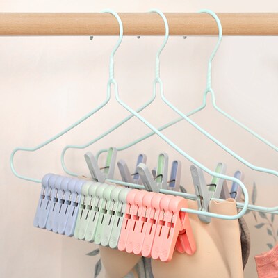 象太郎夹子圆头多功能晾晒加厚固定防风衣夹强力夹晾衣架塑料夹子