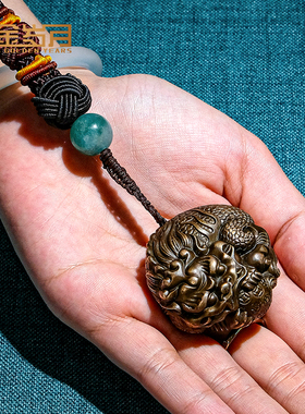 《貔貅手把玩件》铜金岁月黄铜摆件工艺品铜器随身手持小摆件送礼
