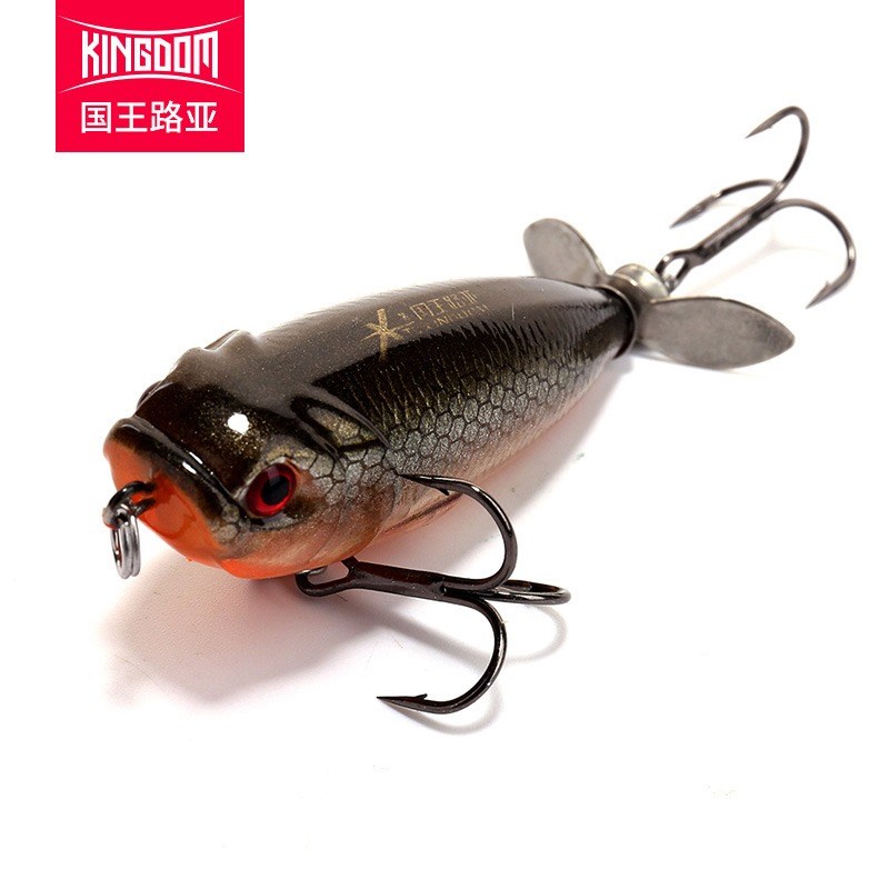 国王路亚饵拖拉机螺旋桨铅笔浮水面系远投三本钩钓翘嘴鲈鳜鱼假饵