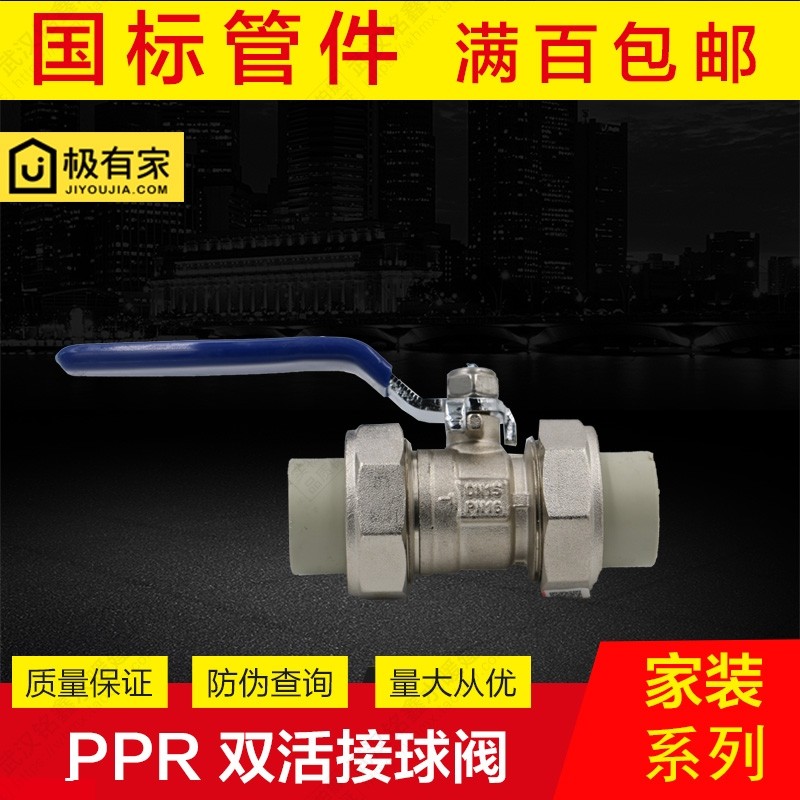 PPR水管配件品牌双活接球阀4分开关6分1寸dn25热熔双熔件水管管材