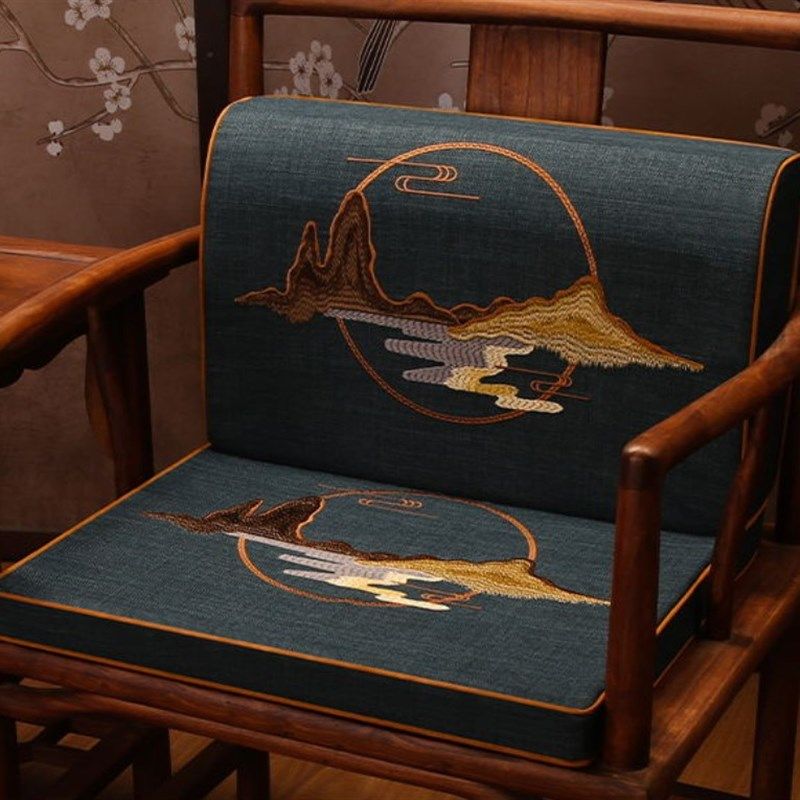 红木沙发坐垫乳胶棕垫中式实木家具圈椅餐椅茶椅太师椅垫护腰靠垫